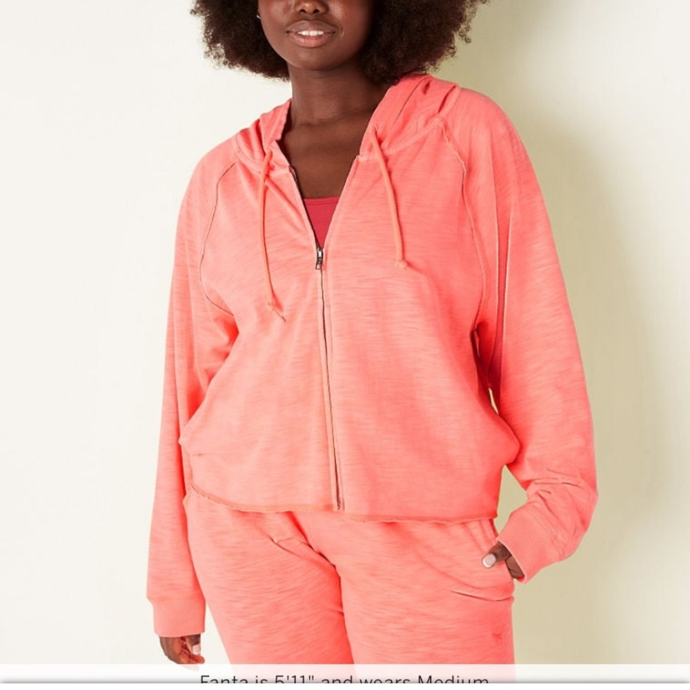 NWT Victoria’s Secret cotton zip hoodie - Picture 2 of 6